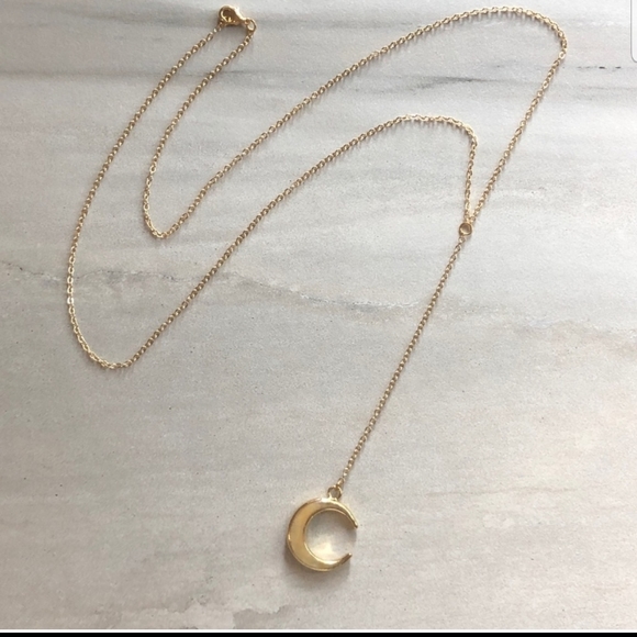 💋 2 for $20/ 14k Gold Crescent Moon Boho Lariat Necklace - Picture 6 of 10